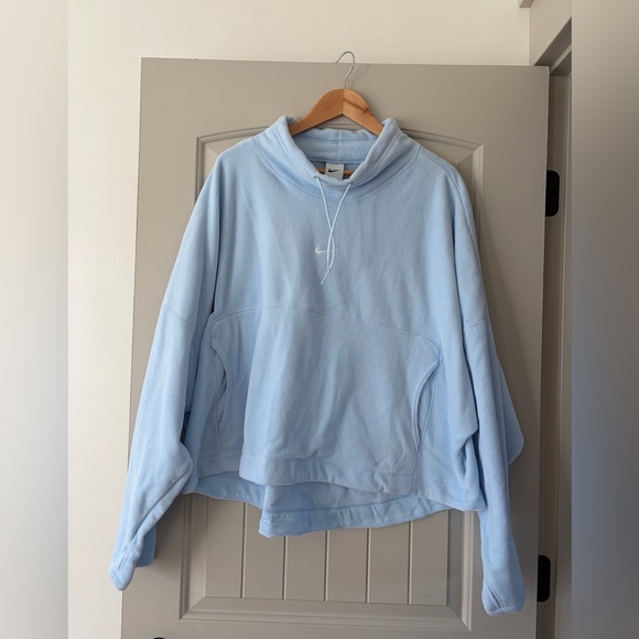 Nike Tops - NWT Nike Therma-FIT Plush Fleece Hoodie - Light Blue - XXL Oversized
